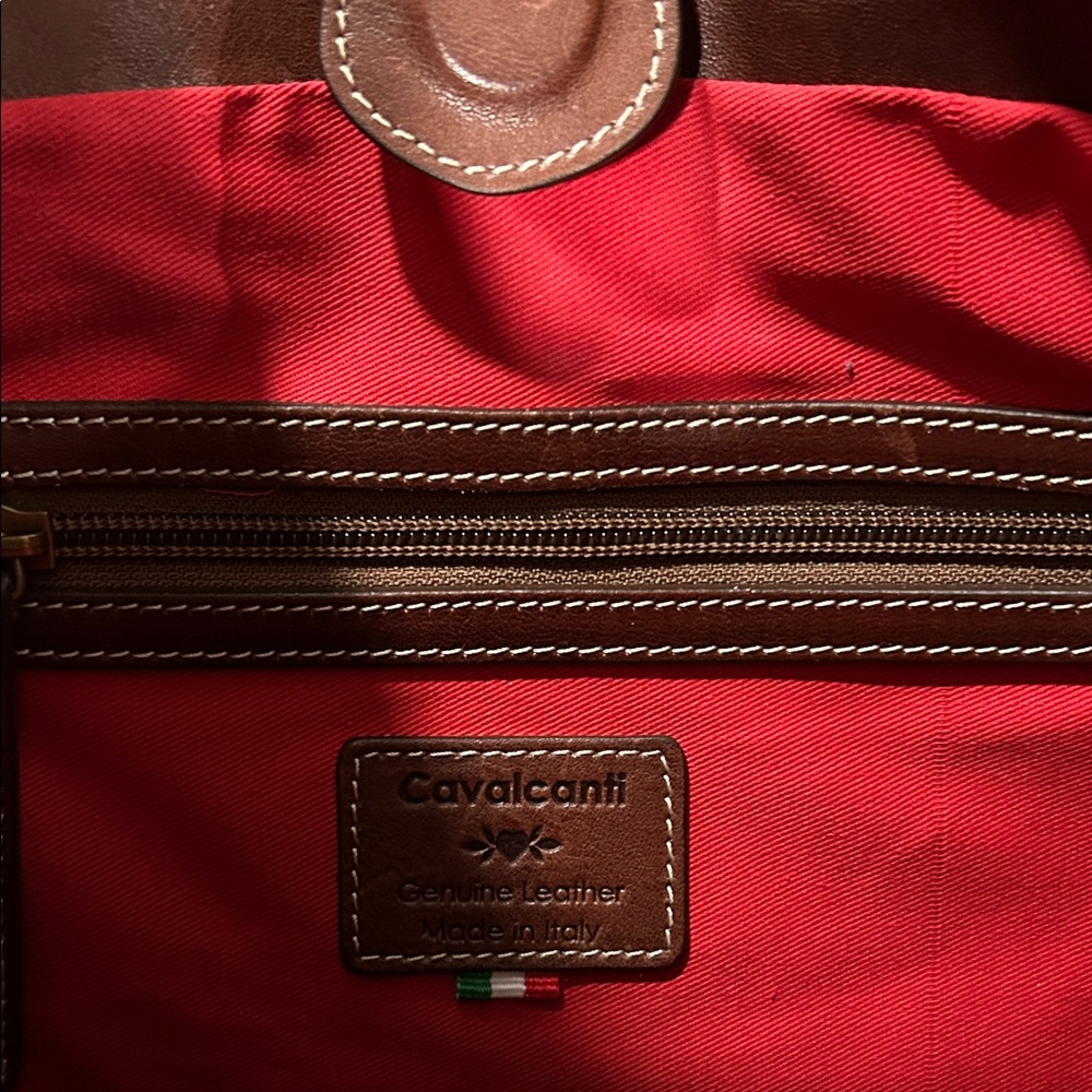 Sophisticated Brown Leather Tote by Cavalcanti - Picture 5 of 6